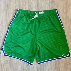 Nike Unisex Green Shorts with Blue Trim